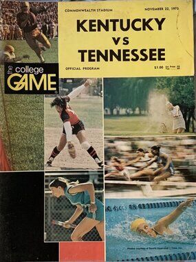 Kentucky Wildcats vs Tennessee NCAA College Football Game Day Program 1975